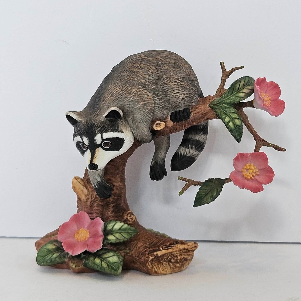 Lenox Twilight Mischief Raccoon Woodland Animal Collection Figurine 1990 Box
